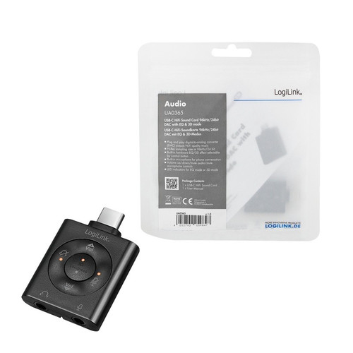 LogiLink USB-C/M Audio Adapter to 2x Jack 3.5mm 7.1