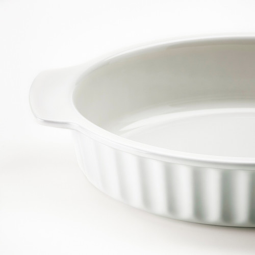 POETISK Oven dish, oval/off-white, 32x21 cm