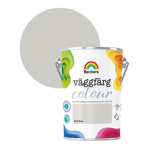 Beckers Matt Latex Paint Vaggfarg Colour 5l soft ecru