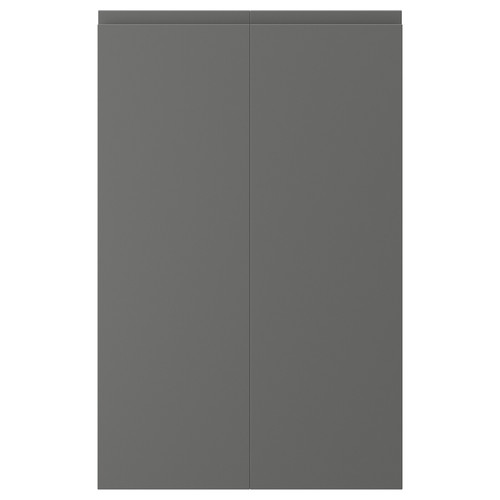VOXTORP 2-p door f corner base cabinet set, left-hand dark grey, 25x80 cm