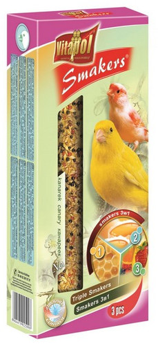 Vitapol 3in1 Smaker Seed Snack for Canary Egg, Honey & Fruit 3-pack