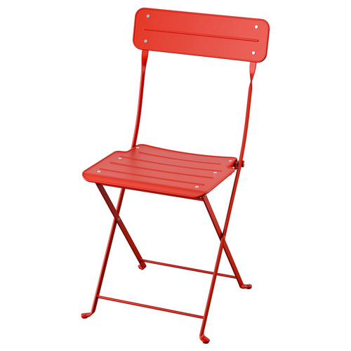 SUNDSÖ Folding chair, bright red outdoor