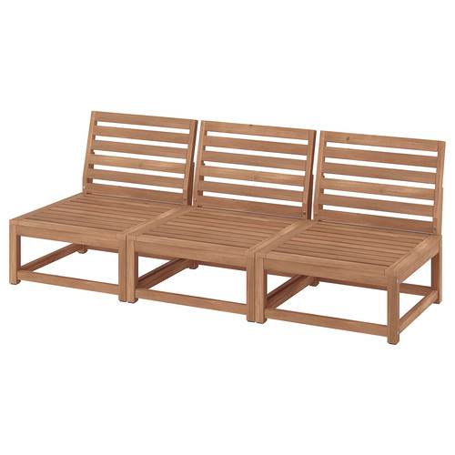 NÄMMARÖ 3-seat modular sofa, outdoor, light brown stained