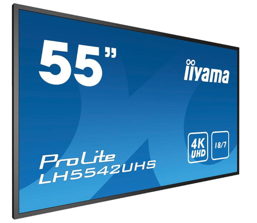 Iiyama 55" Monitor 4K 18/7 SDM IPS LAN PION 500cd/m2 OS8.0 LH5542UHS-B3