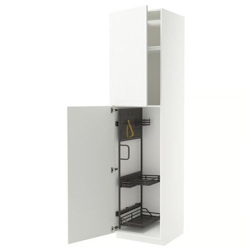 METOD High cabinet with cleaning interior, white/Stensund white, 60x60x240 cm