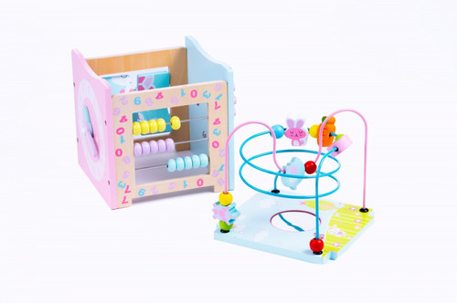 Wooden Activity Cube Educational Toy Pastel 3+