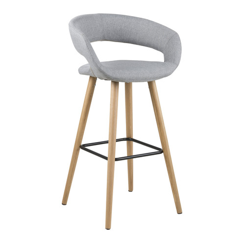 Bar Stool Grace, low, light grey