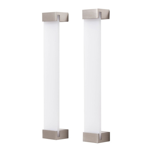 GoodHome Cabinet Handle Mulco, hole spacing 19.2 cm, white-silver, 2 pack