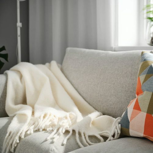 KLIPPOXEL Throw, off-white, 130x170 cm