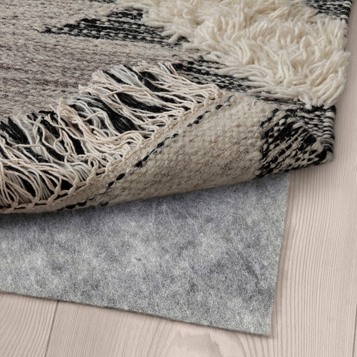 TANNISBY Rug, flatwoven, handmade/grey black, 160x230 cm