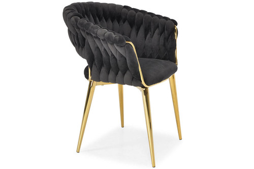 Designer Glamour Chair IRIS LUX, black