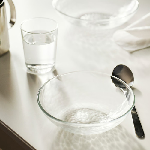 STRANDKRABBA Bowl, glass/transparent, 15 cm