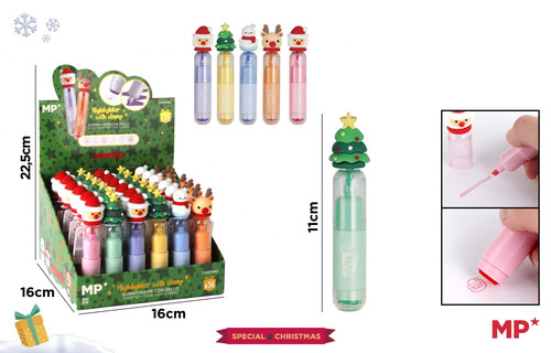 Christmas Highlighter and Stamp Combo Pen Display Set 36pcs