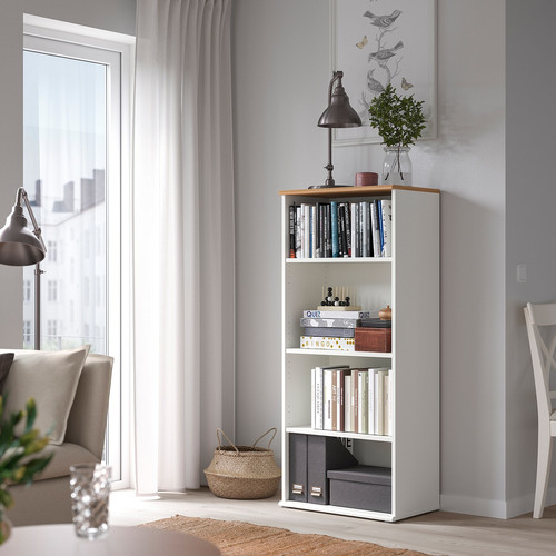 SKRUVBY Bookcase, white, 60x140 cm