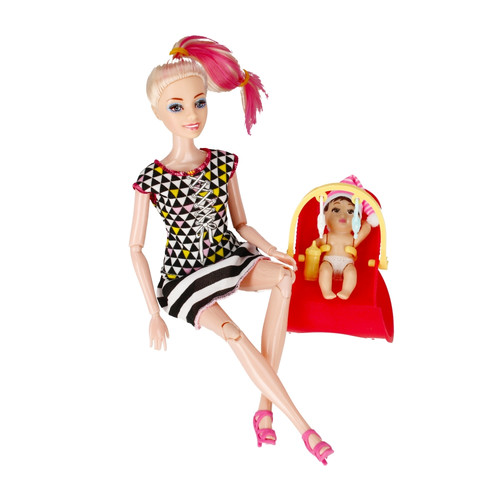 Doll 29cm with Baby, 1pc, assorted, 3+