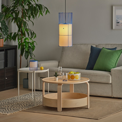 SOLVINDEN Pendant lamp, blue, 48 cm