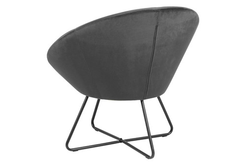 Armchair Center, velvet, grey