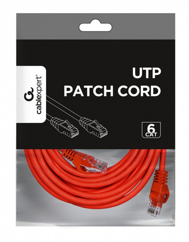 Gembird Patch Cord Cat.6 UTP 5m, red