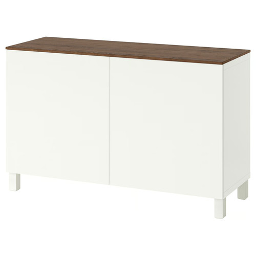 BESTÅ Storage combination with doors, white/Lappviken/Stubbarp white, 120x42x75 cm