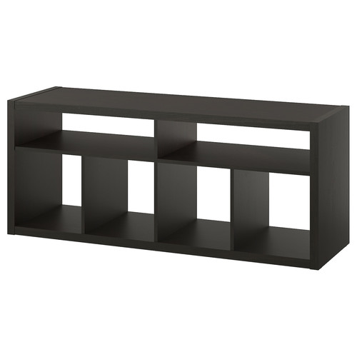 KALLAX / LACK TV storage combination, black-brown, 224x39x147 cm