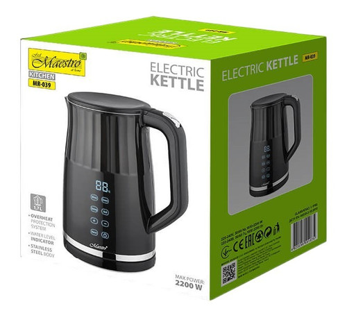 Feel Maestro 1.7L Stainless Steel Kettle with Temp Control 2200W MR-039