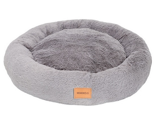 MIMIKO Pets Dog Bed Lair Shaggy Round XL 75cm, grey