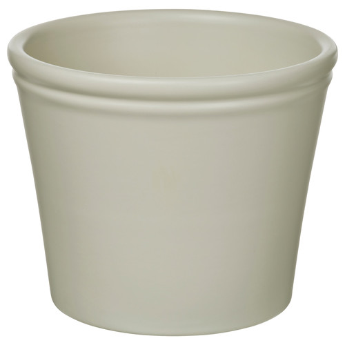 KÖRSBÄRSBJÖRK Plant pot, light grey/beige, 9 cm