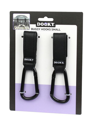 Dooky Buggy Hook Small 2pc, black