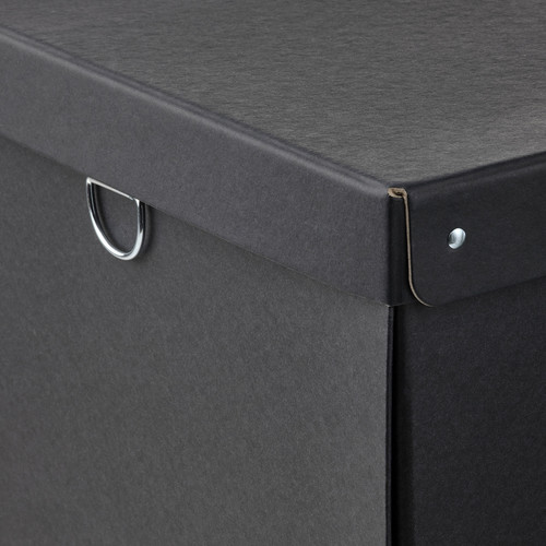 NIMM Storage box with lid, black, 32x30x30 cm