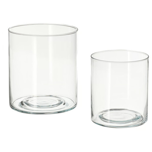 PILFINK Candle holder, set of 2, clear glass