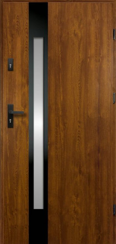 External Door O.K. Doors Temida Black P55 80, right, gold oak