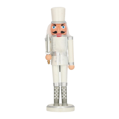 Nutcracker Christmas Decoration 28cm, white, hat