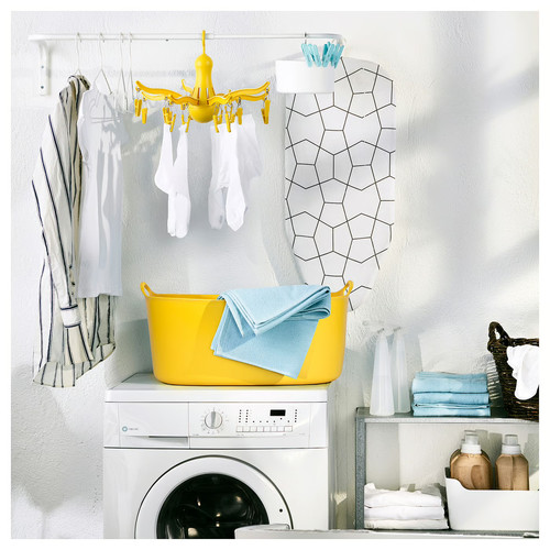 PRESSA Hanging dryer 16 clothes pegs, yellow