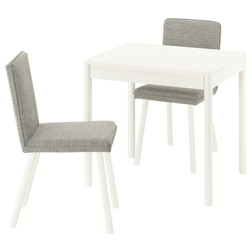 TONSTAD / TONSTAD Table and 2 chairs, off-white/Viarp beige/brown off-white, 80/120x70 cm