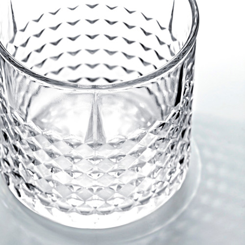 FRASERA Whiskey glass, clear glass, patterned, 30 cl