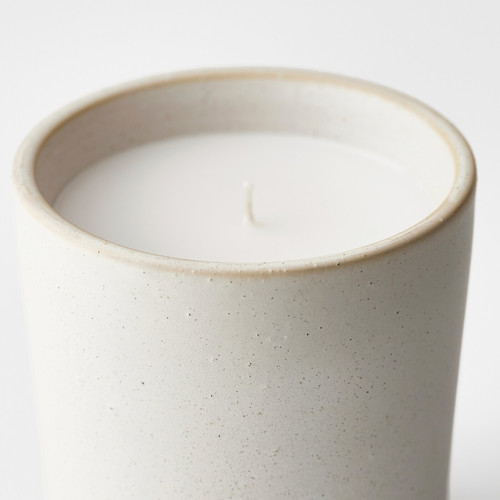 ADLAD Scented candle in ceramic jar, Scandinavian Woods/white, 50 hr