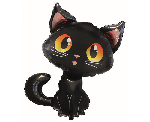 Halloween Foil Balloon Black Cat 90cm