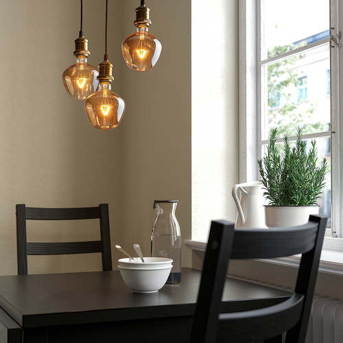 MOLNART LED bulb E27 120 lumen, bell-shaped brown clear glass, 132 mm