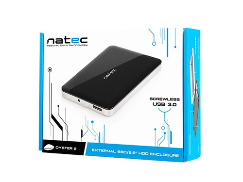Natec External SSD/2.5" HDD Enclosure SATA OYSTER 2 USB 3.0, black