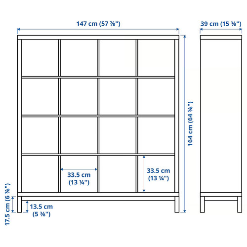 KALLAX Shelving unit with underframe, black-brown/black, 147x164 cm