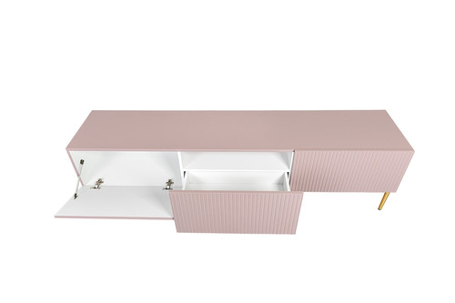 TV Cabinet Nicole 200 cm, antique pink, gold legs