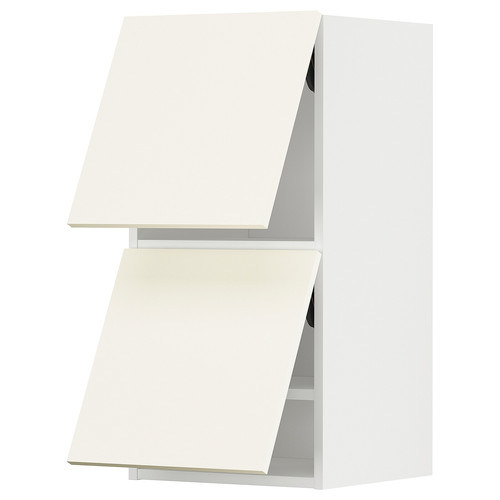 METOD Wall cab horizo 2 doors w push-open, white/Vallstena white, 40x80 cm