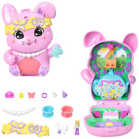 Polly Pocket Tea Party Bunny Compact Playset With 1 Micro Doll JCR40 4+