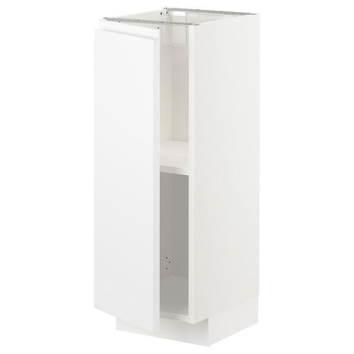 METOD Base cabinet with shelves, white/Voxtorp matt white, 30x37 cm