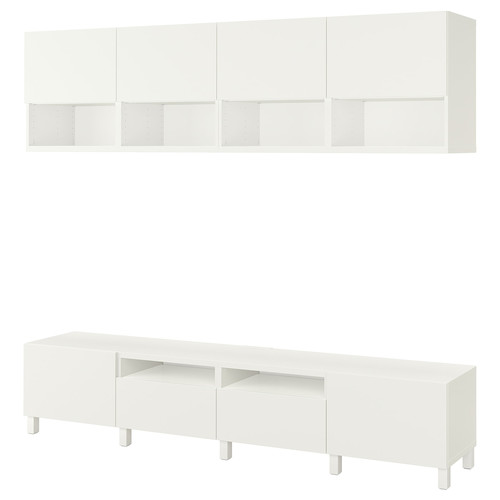 BESTÅ TV storage combination, white/Lappviken/Stubbarp white, 240x42x230 cm
