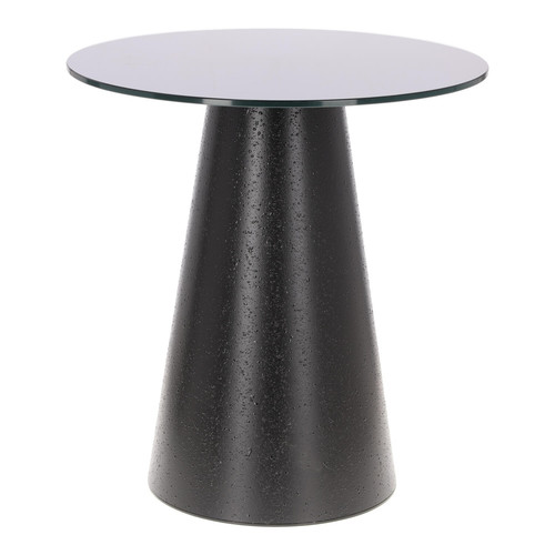 Coffee Table Soleilo 60cm, glass, round, black
