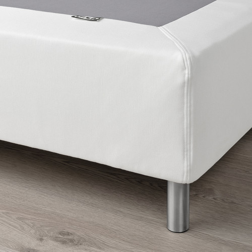 LYNGÖR Sprung mattress base with legs, white, 90x200 cm