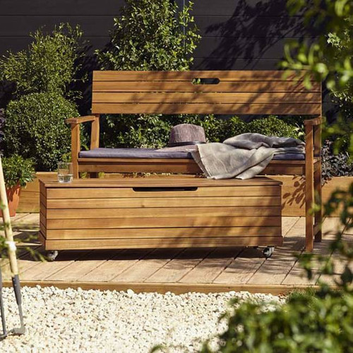 Garden Bench with Backrest Denia 128.5x57x89.7cm, acacia