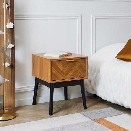 Bedside Table Nightstand Felix, natural