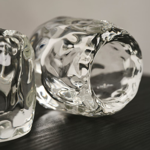STOCKHOLM 2025 Tealight holder, clear glass, 8 cm